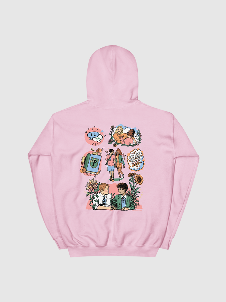 Pink cartoon hoodie hotsell