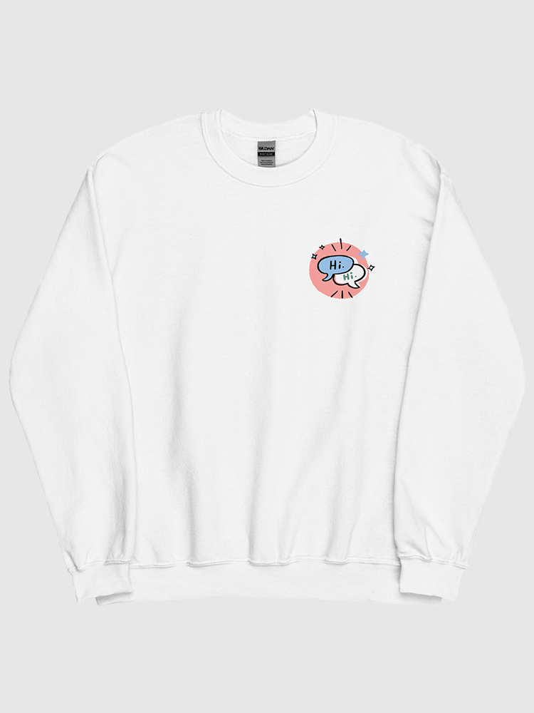 White graphic crewneck hotsell